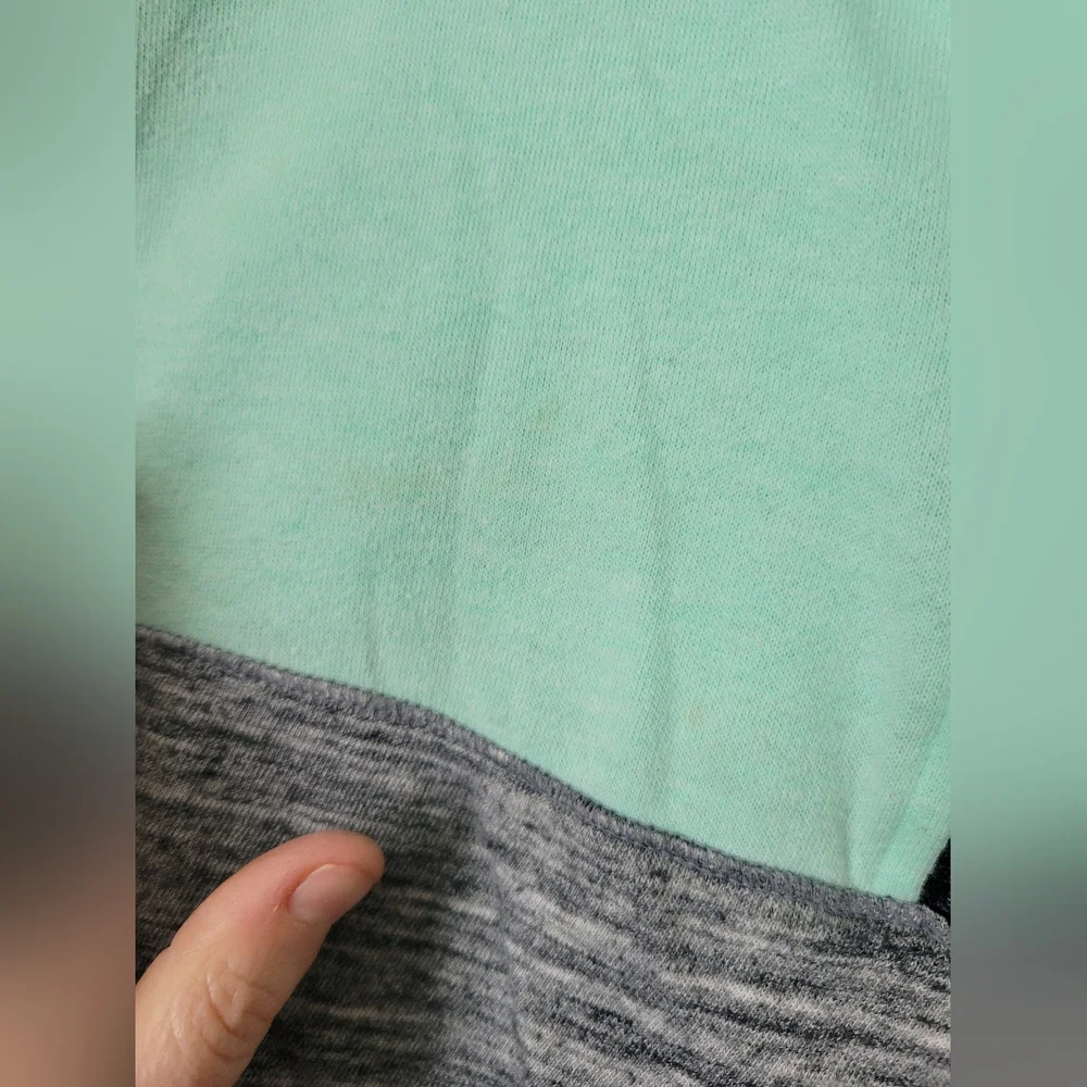 Justice Active Girls Mint Teal Gray Quarter-Zip Basketball Hoops Pullover Sweate